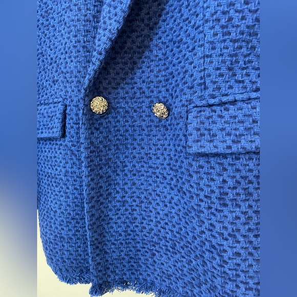 Blue Tweed Blazer NWT W Size Medium - Picture 5 of 12